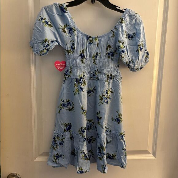 The Childrens Place Floral Blue Dress Sz 4 - Picture 2 of 5